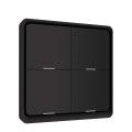 Migeet Wireless Scene Switch Push Button Smart Switch Wall Panel Power unit Powered Tuya/ Smart Life APP Remote Control for Smart Home Devices(ZigBee Hub Required), Black 4 Gang.