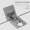 6 Pcs Cabinet Hinge Repair Plate Kit with Screws, Door Hinge Brackets.