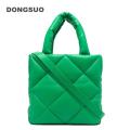 Designer quilted tote bag padded Puffy Bag warm puff bucket bag Women Casual Space Bale Down Feather puffed handbag cute winter. 