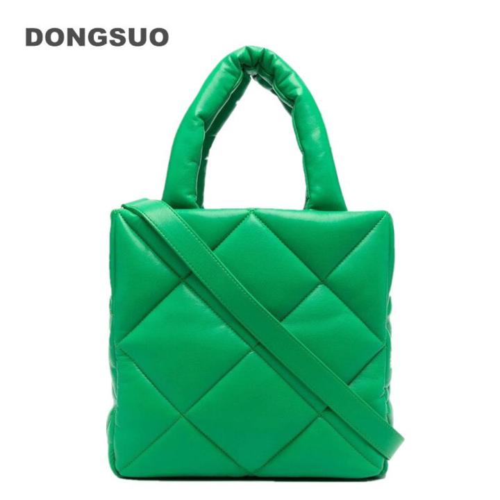Designer quilted tote bag padded Puffy Bag warm puff bucket bag Women Casual Space Bale Down Feather puffed handbag cute winter