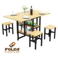 Folding Dining Table - Wooden and Steel. 