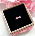 Stylish Pink Zircon Studded Crystal Duo Butterfly Open Ring.