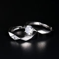 Luxury Romantic Angel Demon Couple Rings for Women Men Fashion Zircon Wings Design Adjustable Engagement Wedding Ring Jewelry Loser Lione.