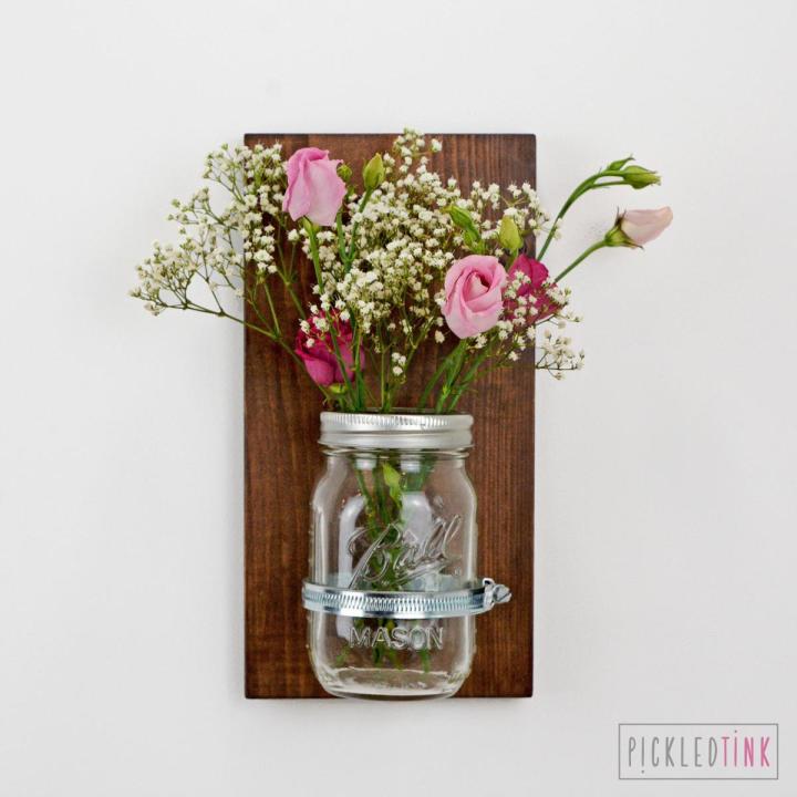 Flower Vase/Wall Mounted Glass Jar Flower Vase - Flower Vase - Flower Vase