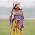 Ethnic Style Shawl Yulong Snow Mountain Knitted Cape Sun Protection Tibet Travel Shawl009.