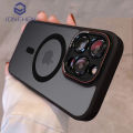 【Solitary waves】Luxury Alloy Lens Protector Magnetic For Magsafe Wireless Charger Case For iPhone 14 13 12 15 Pro Max Plus Armor Shockpoor Cover. 