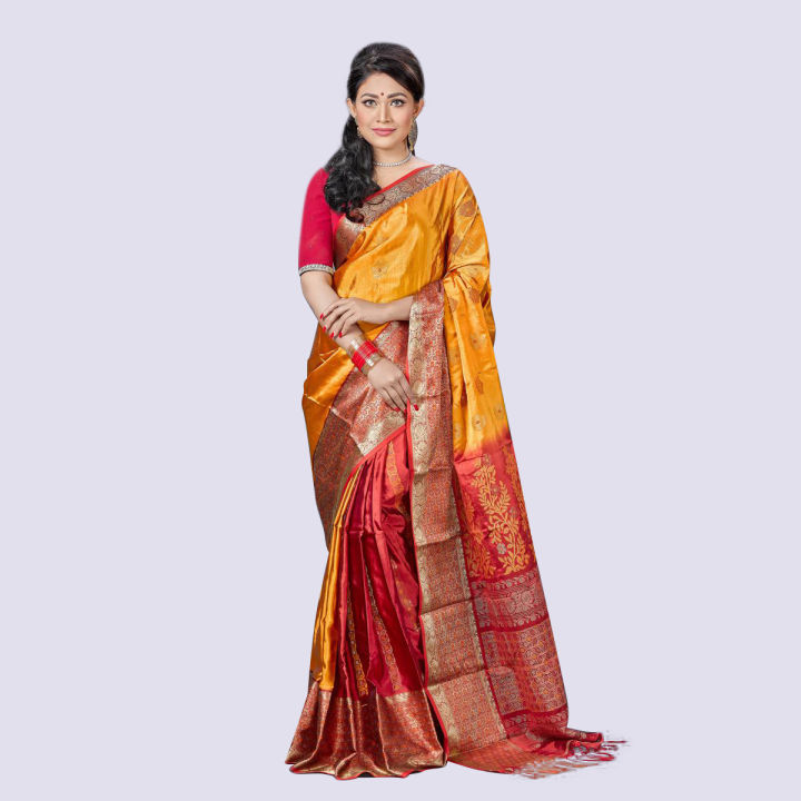 Tangail Tat Eye catching design with exclusive collection Soft Silk Sharee