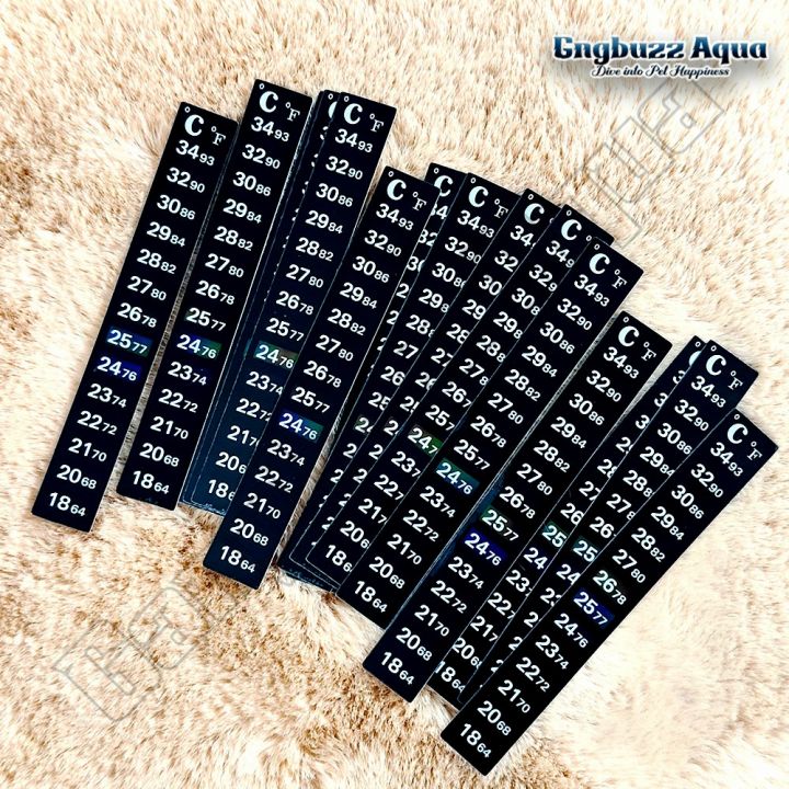 Stick-On Aquarium Thermometer Strip — Waterproof, No Battery Required