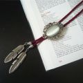 Vintage Fashion Baroque Bolo Ties Necklace Opal Denim Stone Feather Rope Mens Shirt Collar Bow Neck Tie Luxury Gifts Accessories. 