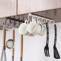 Kitchen double-row hook hanging cup holder household free punch creative design, nail-free, hanging in cabinets or wardrobe partitions, storage cups, kitchen utensils Professional safety design. 