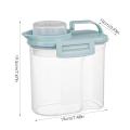 Large Cereal Dispenser 3.3lbs/5.5lbs Clear Handle Design Airtight Food Container With Dustproof Measuring Cup For Soybean.
