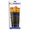 New 12-Piece Black Nylon Artist Brush Set for Watercolor, Acrylic, and Oil Painting - High-Quality Painting Tools.