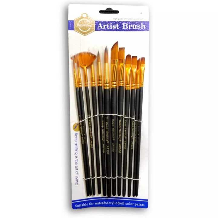 New%2012-Piece%20Black%20Nylon%20Artist%20Brush%20Set%20for%20Watercolor,%20Acrylic,%20and%20Oil%20Painting%20-%20High-Quality%20Painting%20Tools%20-%20Image%203