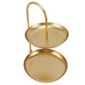 Iron Dessert Plate Rack Fruit Stand Round 2 Tier Snack Cupcake Display Holder for Party Wedding Birthday Home Decoration.
