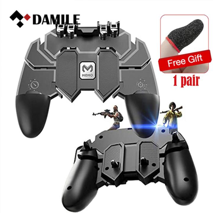 DAMILE AK66 PUBG Game Gamepad For Mobile Phone Shooter Trigger Fire Button Game Controller Joystick Metal Trigger
