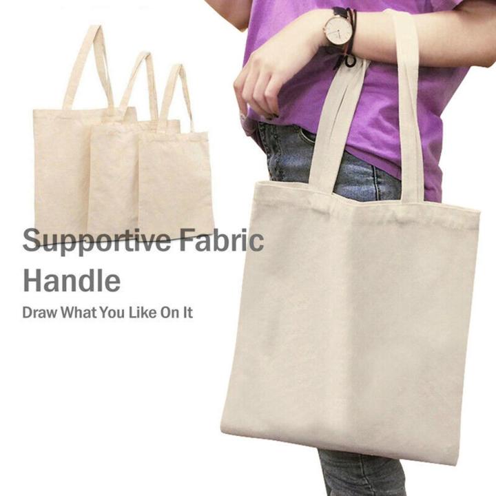 Sling Bags Canvas Tote Bag Brand Creamy White Plain Shopping