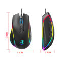 HXSJ Gaming Cable RGB Gaming Mouse 12800DPI Gaming Mouse 8 Key Macro Programming. 