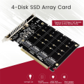 4 Port M.2 NVMe SSD To PCIE X16M Key Hard Drive Converter Reader. 