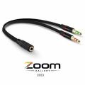Audio Y Female Headset Splitter. 