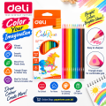 Deli EC00100 Colored Pencil Set 12 Colors Plastic Body for Drawing & Coloring.