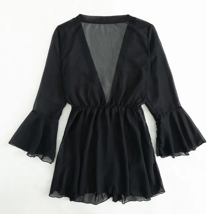 Beach%20Dress%20Women%20Bikini%20Cover%20Up%20See%20Through%20Tunic%20White%20Mesh%20Swimsuit%20V-neck%20Swimwear%20Bathing%20Suit%20Beach%20Wear%20Cover-ups%20-%20Image%205