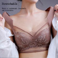 Gathered seamless bra breathable bra lace bra underwear wrapped chest fixed cup push up bra beautiful back bra full cup bra anti-sagging bra soft bra comfortable bra plus size bra women bra. 