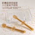 Full Silicone Baby Hand brush Children's silica gel dimensional body milk for training, toothbrush, safe silicone brush soft-bristled / Teether CN- 2pcs Set.