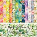 12 Sheets Colorful Style Floral Scrapbook Background Paper Pads Junk Journal Paper Pack Art Handmade Craft Paper Papel 6 Inches Amour zii.