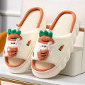【Good-Love Store】(NEW)Cross-Border Home Linen Slippers Female Korean Cute Frog Floor Slippers Thick Indoor Residential Sandals and Slippers Summer.