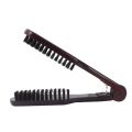 Pro Hairdressing Straightener Hairbrush Nylon Hair Straightening Double Brushes V Shape Comb Clamp Styling Tools DIY. 