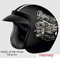 STUDDS JETSTAR CLASSIC D5 OPEN FACE FLYING ACES Motorbike Helmet  (Matt Black). 