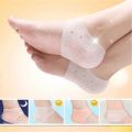 Silicone Gel Heel Pad Socks For Heel Swelling Pain Relief ,Dry Hard Cracked Heels Repair Cream Foot Care Ankle Support Cushion - For Men And Women (Set of 2).