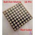 Dot Matrix Round Dot 8×8 1588BS 3.75mm Led Display 16 Pin Common Anode Red Super Bright 38mm For Elevator Panel Moving Massage Arduino. 