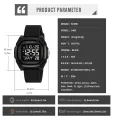 SKMEI 2495 Dual Time Waterproof Digital Sports Watch for Men – Multifunctional Electronic Wristwatch - Black Nylon. 