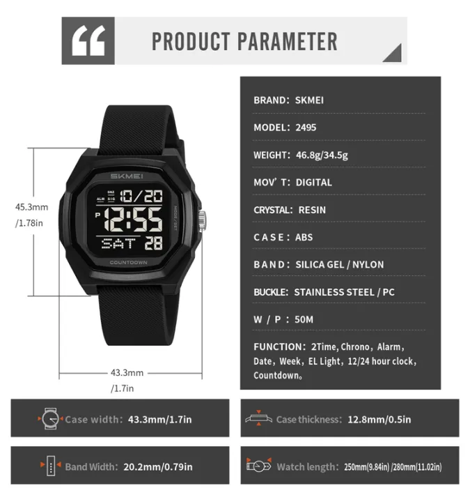 SKMEI%202495%20Dual%20Time%20Waterproof%20Digital%20Sports%20Watch%20for%20Men%20%E2%80%93%20Multifunctional%20Electronic%20Wristwatch%20-%20Black%20Nylon%20-%20Image%203