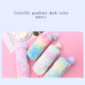 New Pencil Cae Gradient Color Cute Girl Pluh Octagonal Pen Bag torage Bag. 
