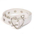 Women PU Leather Belt Heart Buckle Cute Black/white Belt Ladies Pants Party Dress Jeans Hollow Out Heart Punk Style Belt.