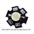10Pcs- 20mm Black PCB Plate White 3 Watt 3.7V Ultra Bright WHITE Color 3W LED SMD Chip 3V 3.7V Metal Plate Heat Sink Aluminum Base 20mm PCB DIY LED Light Bulbs.