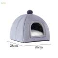 Cat Bed for Indoor Cats Cozy Kennel Snooze Calming Pet Bed Semi Enclosed Cat Nest Cat House Gray S. 
