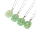 Reiki Natural Stones Necklace Lapis Lazuli Symbol Carving Energy Amulet Quartz Crystal Pendant Chakra Charm Yewelry. 