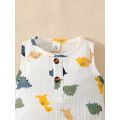 (NEW)Baby Boy Jumpsuit 0-9 Months 0-9 Months Sleeveless Dinosaur Print Bodysuit Newborn Baby Clothing Summer Infant Boy Jumpsuit Dresses Outfit. 