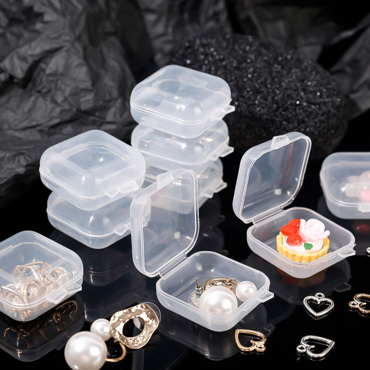 5/10Pcs Mini Jewelry Storage Box Transparent Portable Plastic Box Earring  Ring Necklace Jewelry Storage Home Storage Box