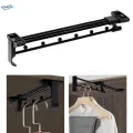 Pull Out Clothes Hanger Rod Heavy Duty Telescopic Closet Organizer Rack Wardrobe Clothing Rail 35cm. 
