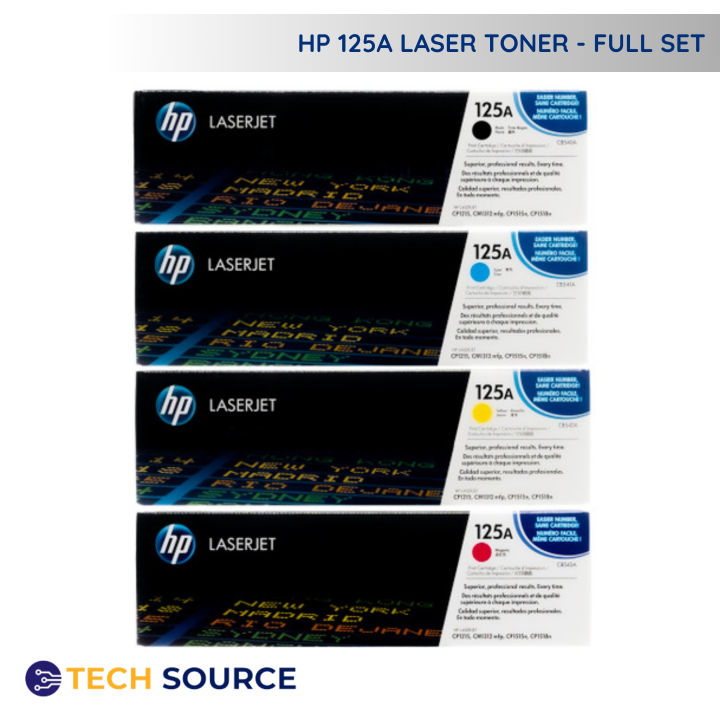 HP 125A Original Color Laserjet Toner Cartridge - Full Set CMYK