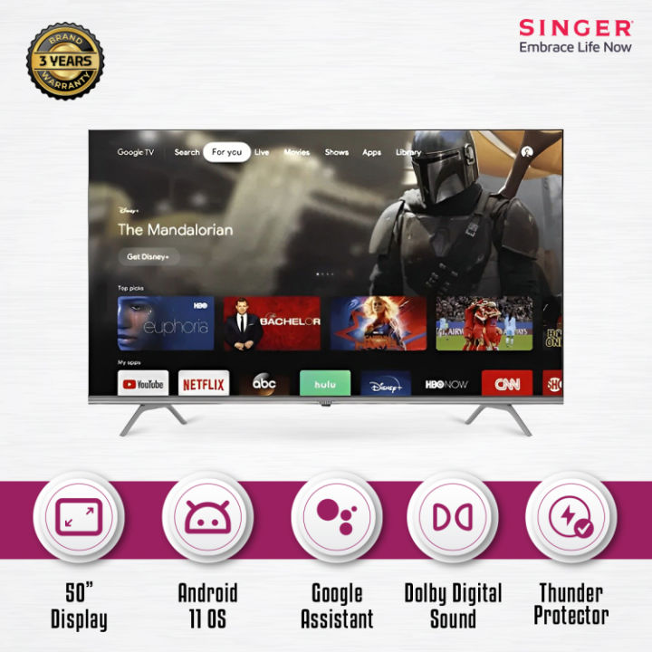 SINGER Frameless 4K Google TV | S50 | SLE50G22GOTV