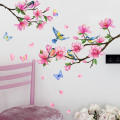 Flowers Branch Window Sticker Self-adhesive Vinyl Wall Stickers Removable Glass Art Decals. 