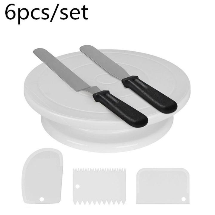 6pcs/set Plastic Cake Stand Turntable Rotating Cake Rack Stand Plastic Dough Cake Stand Cake Rotary Table DIY Baking Tool -Ice Cream Stick