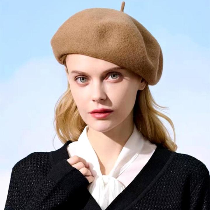 100%25%20Wool%20Beret%20Hat%20Women%20Winter%20Thick%20Warm%20French%20Hat%20Girls%20Solid%20Color%20Autumn%20Berets%20Caps%20Hats%20For%20Women%20Flat%20Cap%20Felt%20Berets%20-%20Image%207