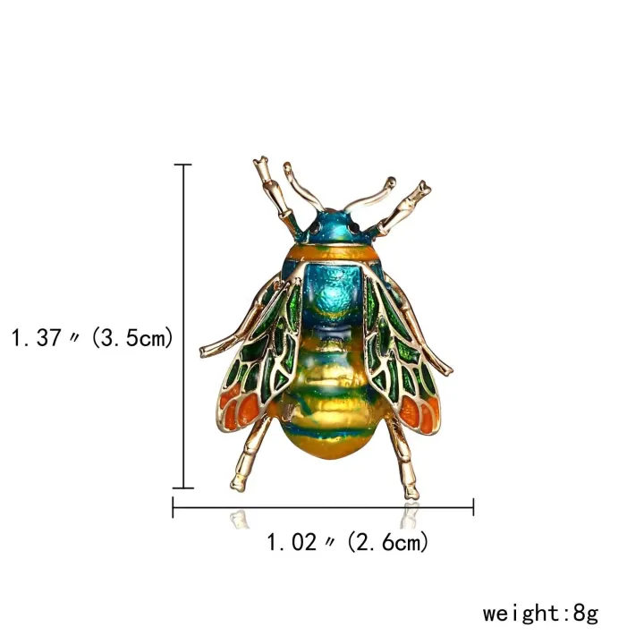 Insect%20Bumble%20Bee%20For%20Women%20Kids%20Girls%20Jewelry%20Gold%20Color%20Yellow%20Green%20Enamel%20Brooches%20-%20Image%204