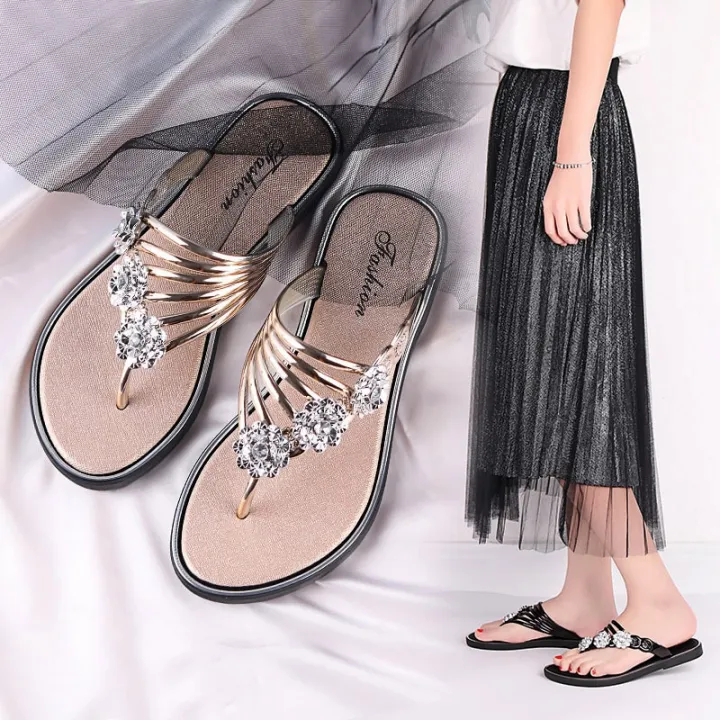 Ladies%20Slippers%20Summer%20Sandals%20New%20Flat%20Flip-flops%20Women's%20Shoes%20Lightweight%20Slippers%20Women's%20Casual%20Flip-flops%20-%20Image%203